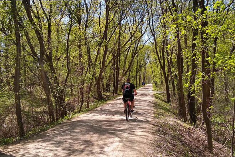 A scenic view of and unpaved section of Lake Minnetonka Regional Trail